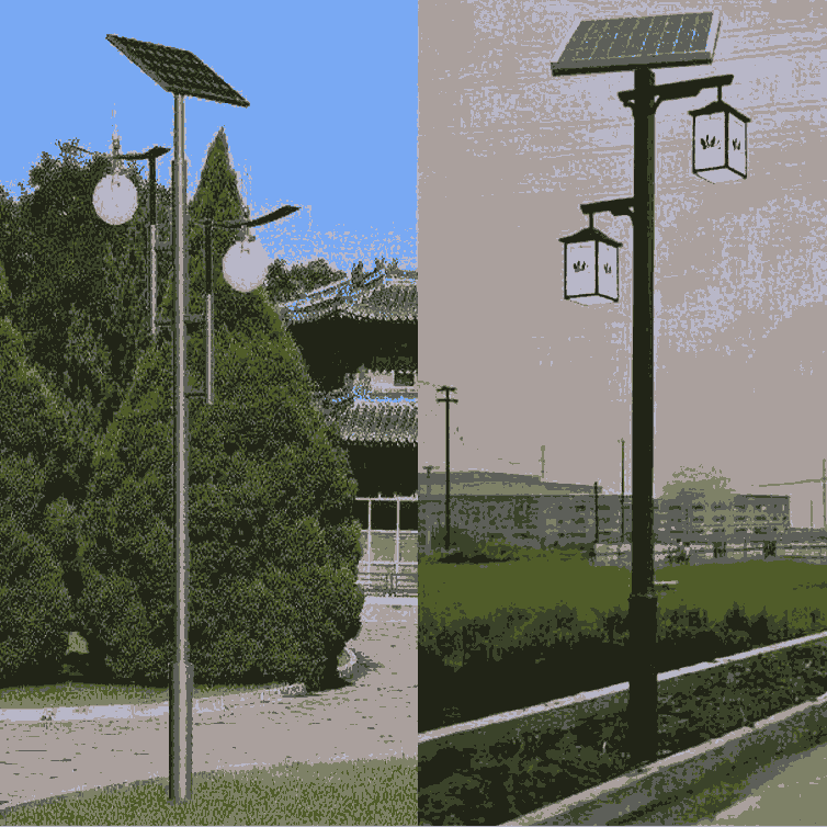 4米鋰電池LED光源太陽(yáng)能一體燈，二體燈