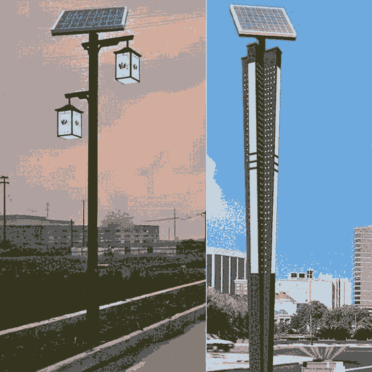 4米庭院用太陽(yáng)能路燈，鋰電池LED光源